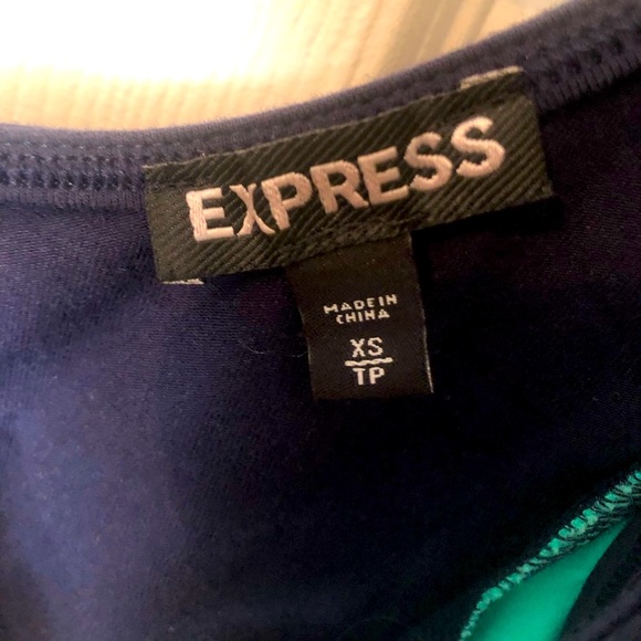 Express Colour-block Peplum Top - Picture 4 of 5